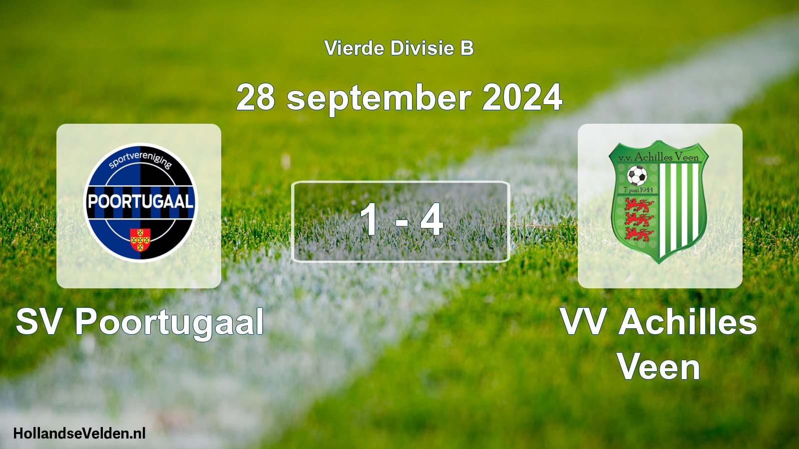 Total number of matches played: SV Poortugaal - VV Achilles Veen 1 - 4 (28 September 2024)