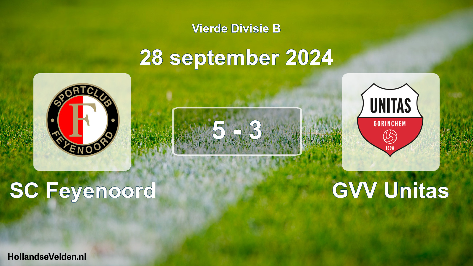 Total number of matches played: SC Feyenoord - GVV Unitas 5 - 3 (28 September 2024)