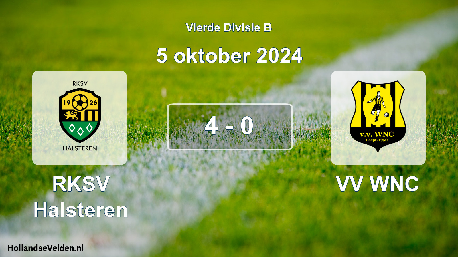 Total number of matches played: RKSV Halsteren - VV WNC 4 - 0 (5 October 2024)