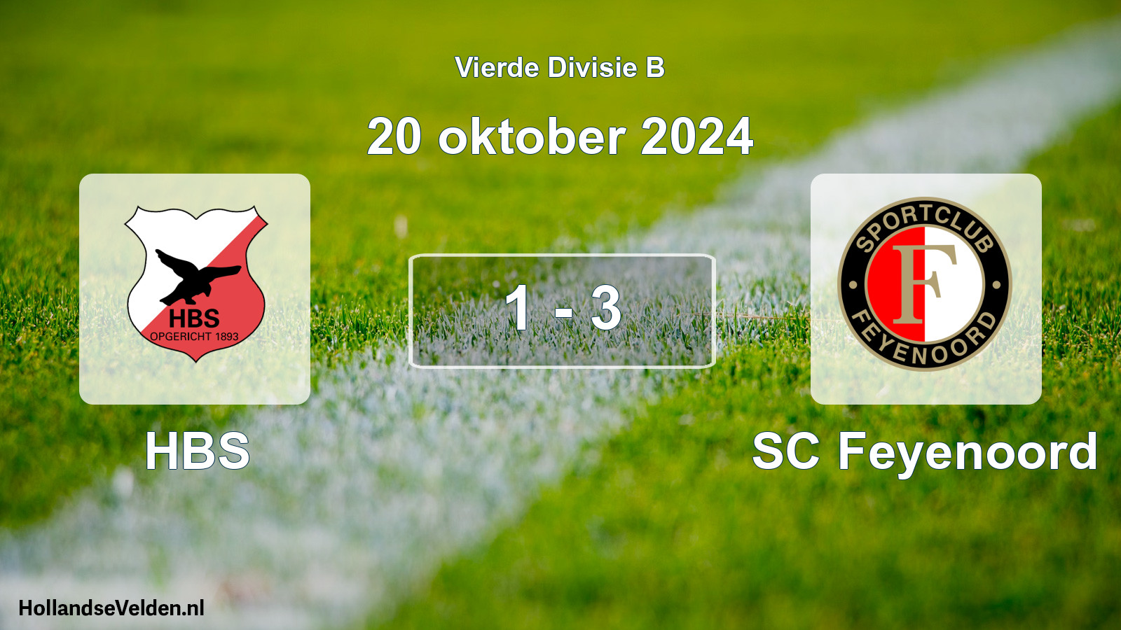 Total number of matches played: HBS - SC Feyenoord 1 - 3 (20 October 2024)