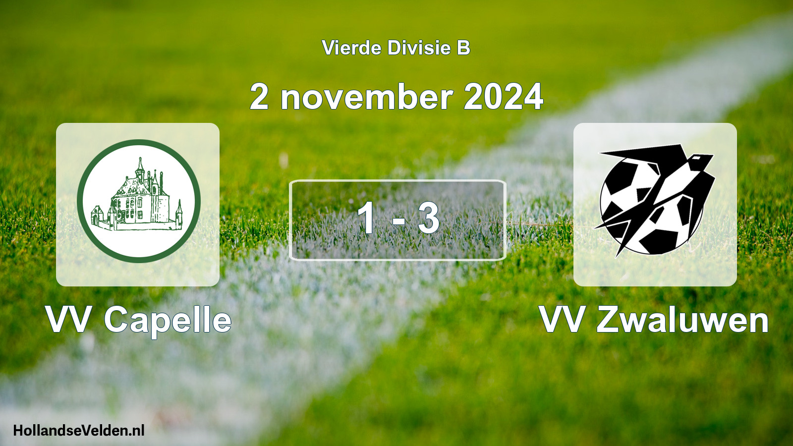 Total number of matches played: VV Capelle - VV Zwaluwen 1 - 3 (2 November 2024)