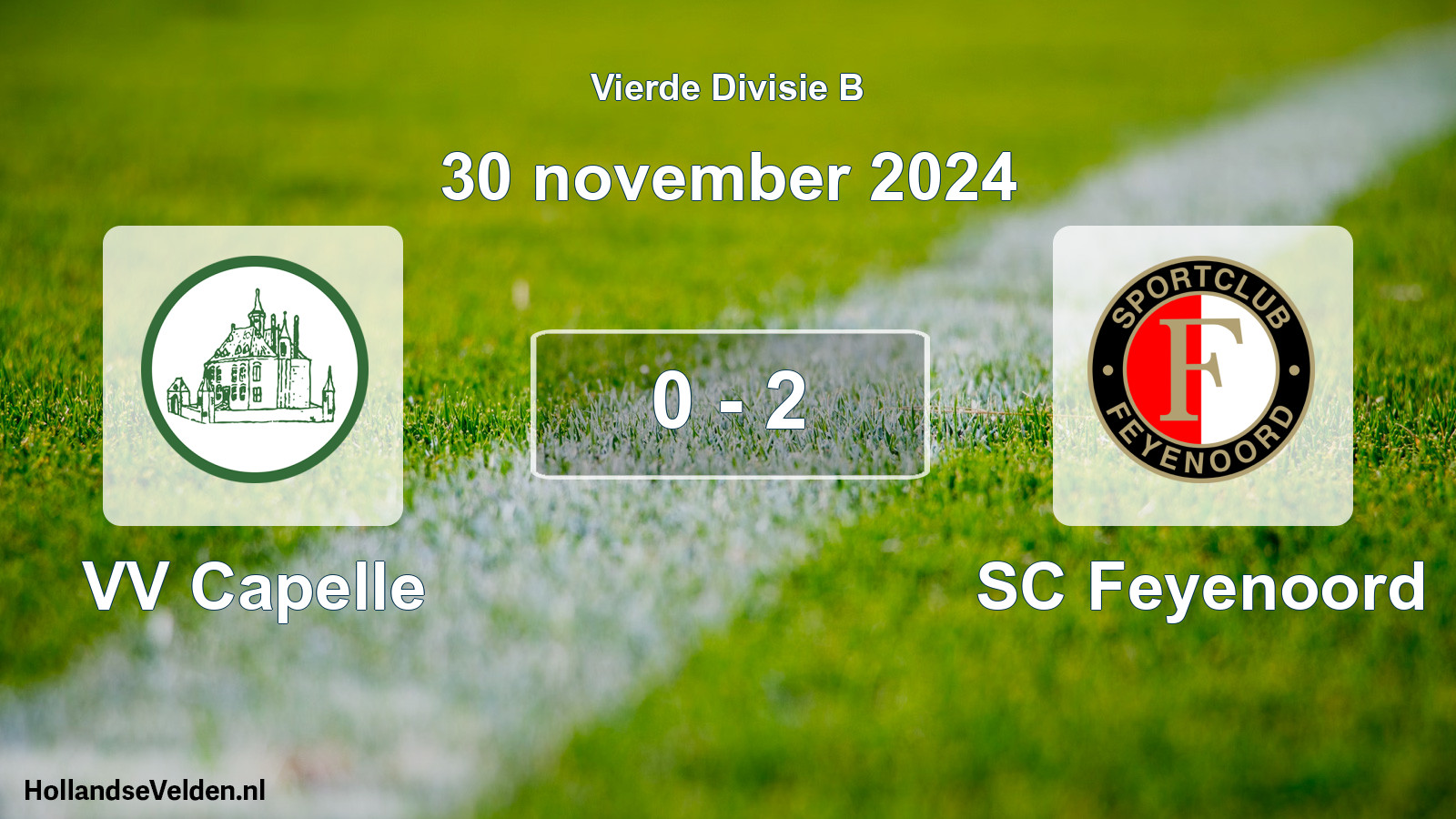 Total number of matches played: VV Capelle - SC Feyenoord 0 - 2 (30 November 2024)