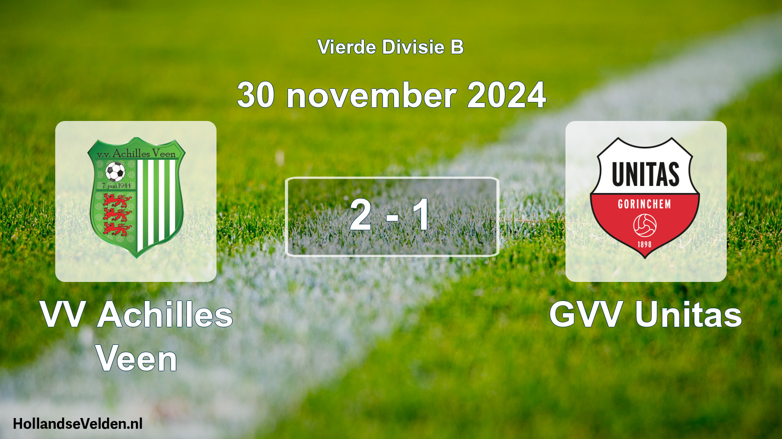 Total number of matches played: VV Achilles Veen - GVV Unitas 2 - 1 (30 November 2024)