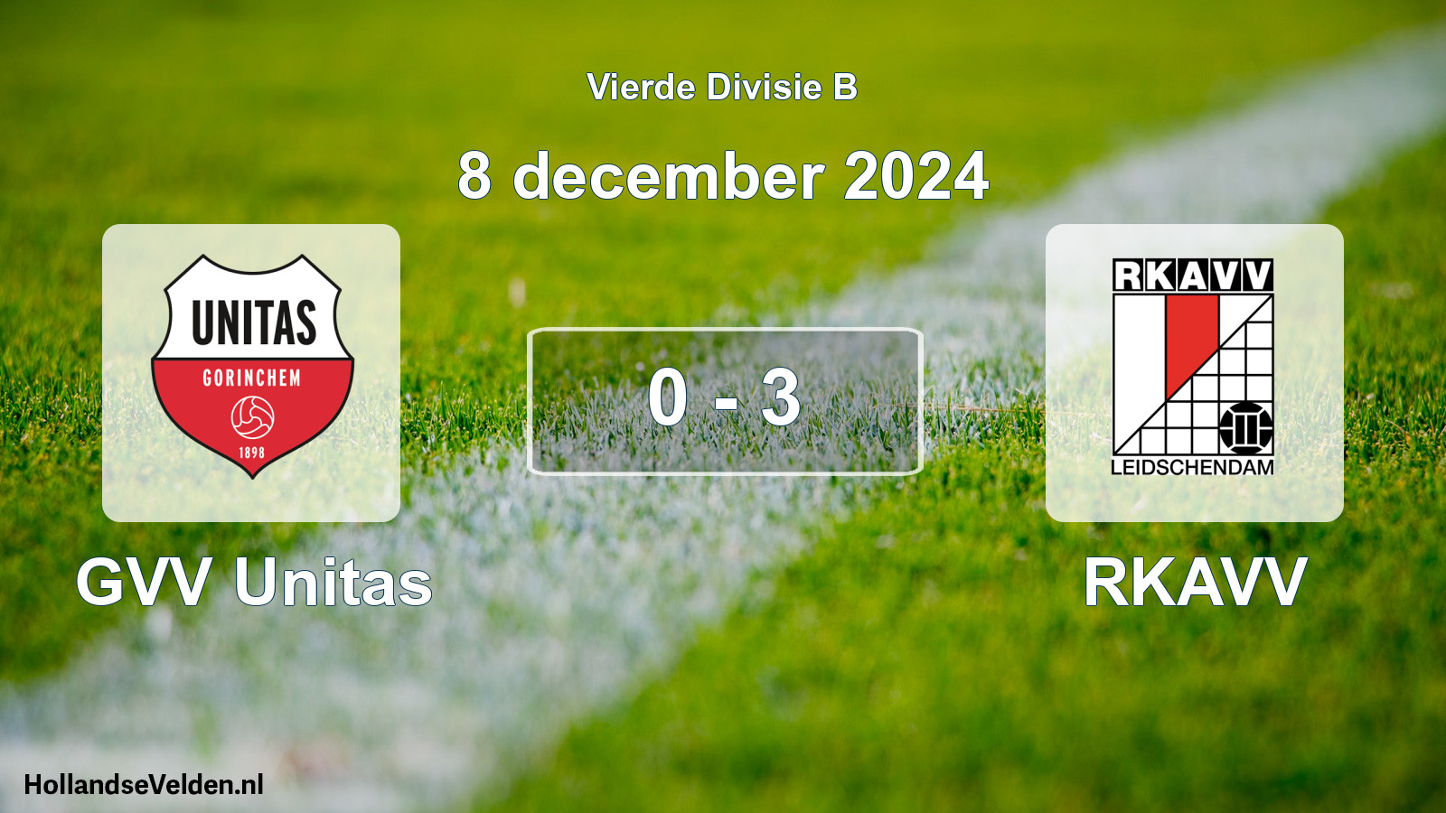 Total number of matches played: GVV Unitas - RKAVV 0 - 3 (8 December 2024)