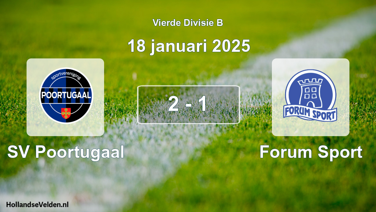 Total number of matches played: SV Poortugaal - Forum Sport 2 - 1 (18 January 2025)