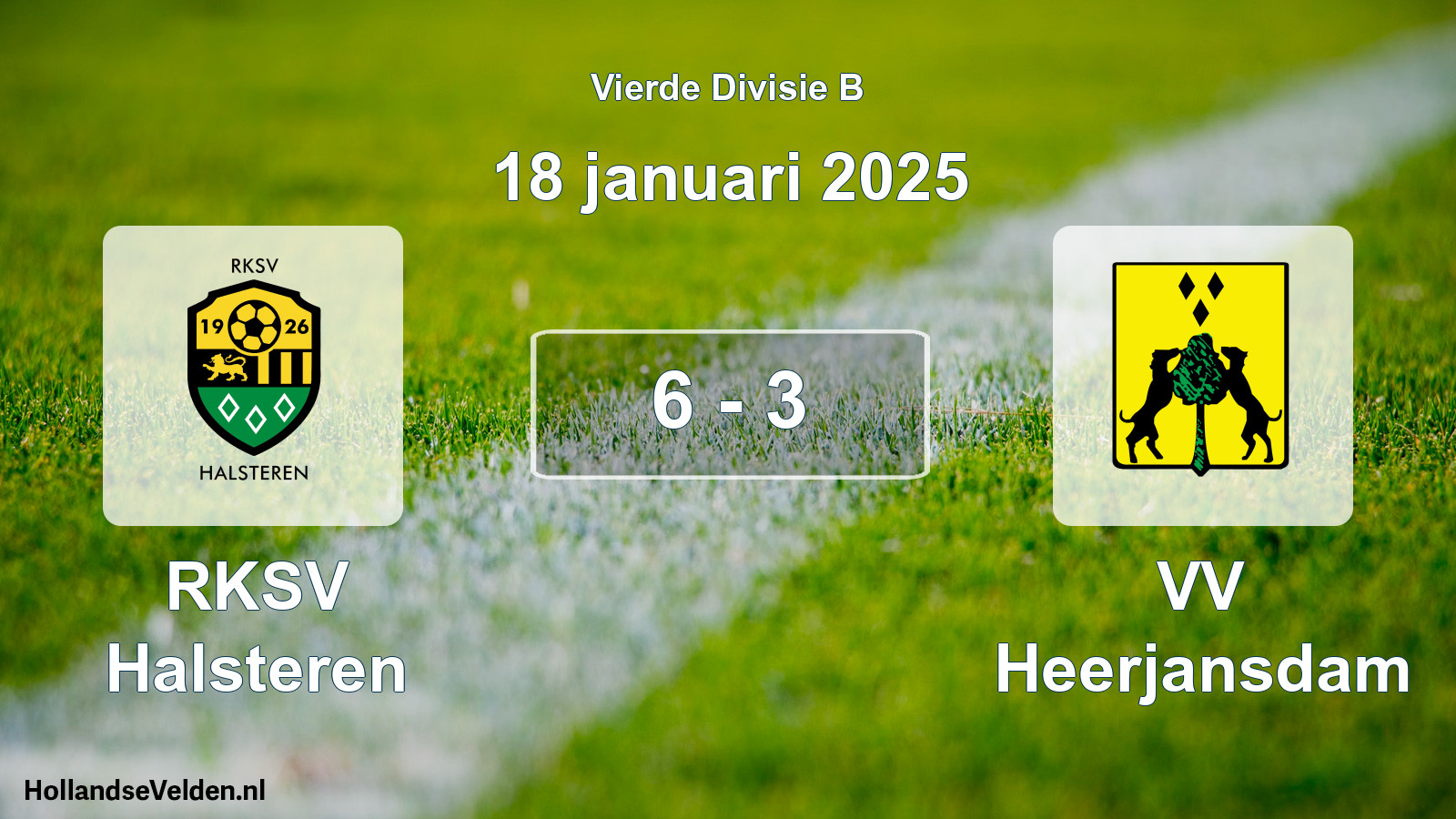 Total number of matches played: RKSV Halsteren - VV Heerjansdam 6 - 3 (18 January 2025)