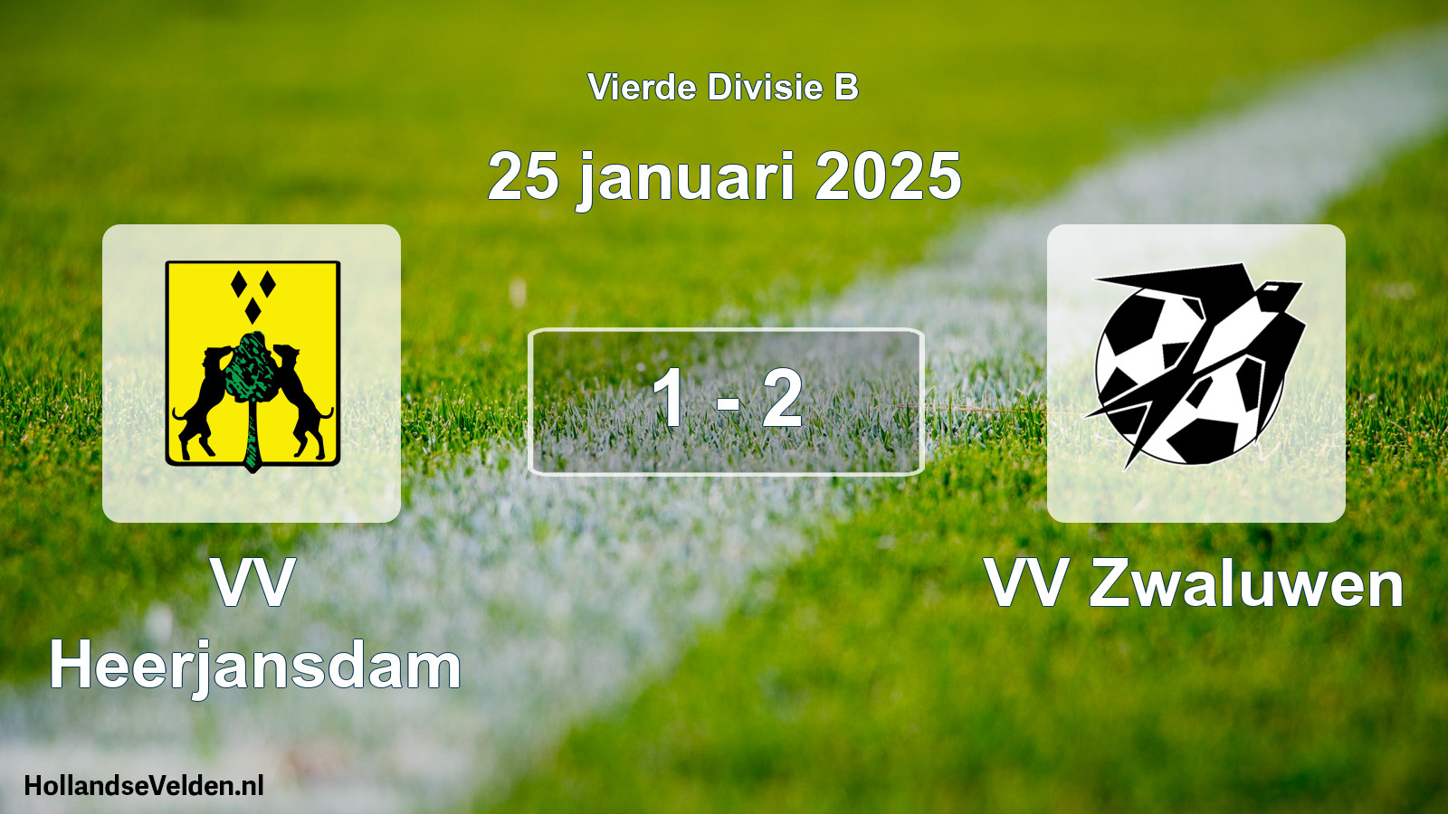 Total number of matches played: VV Heerjansdam - VV Zwaluwen 1 - 2 (25 January 2025)