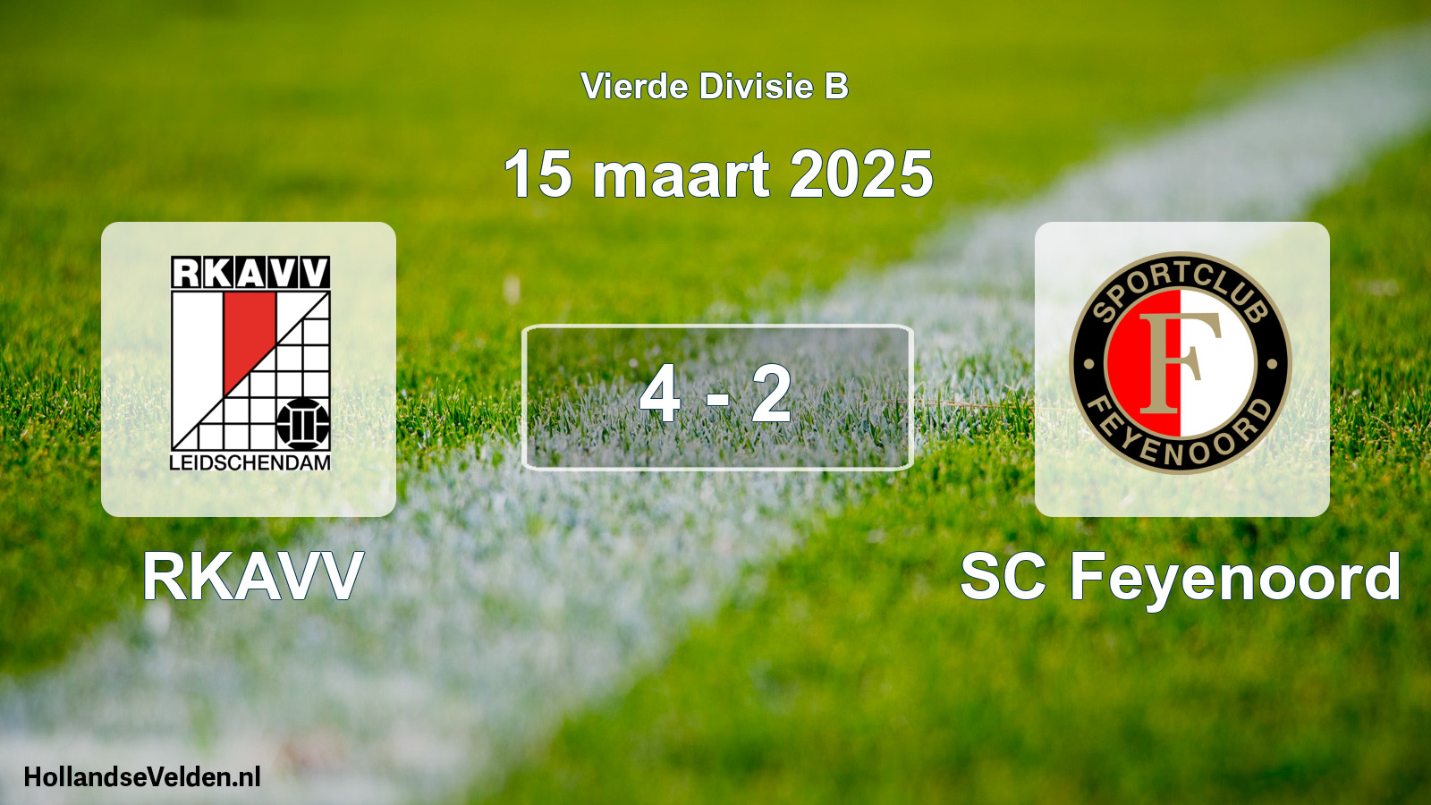 Total number of matches played: RKAVV - SC Feyenoord 4 - 2 (15 March 2025)