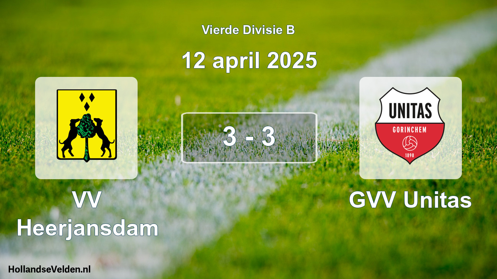 Total number of matches played: VV Heerjansdam - GVV Unitas 3 - 3 (12 April 2025)