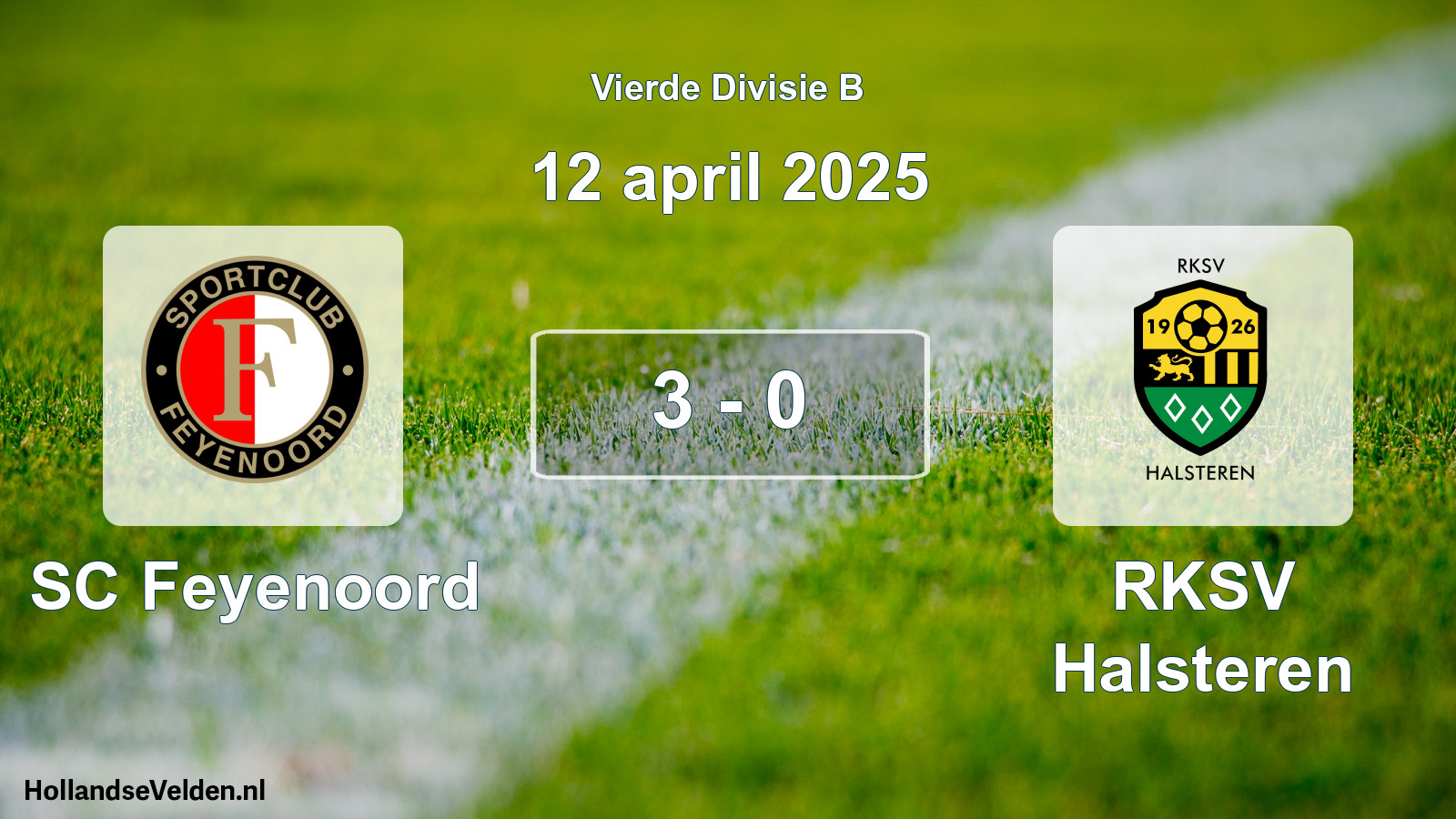 Total number of matches played: SC Feyenoord - RKSV Halsteren 3 - 0 (12 April 2025)
