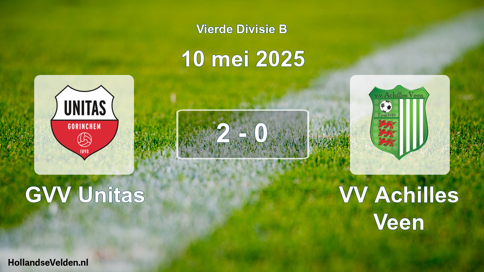 Total number of matches played: GVV Unitas - VV Achilles Veen 2 - 0 (10 May 2025)
