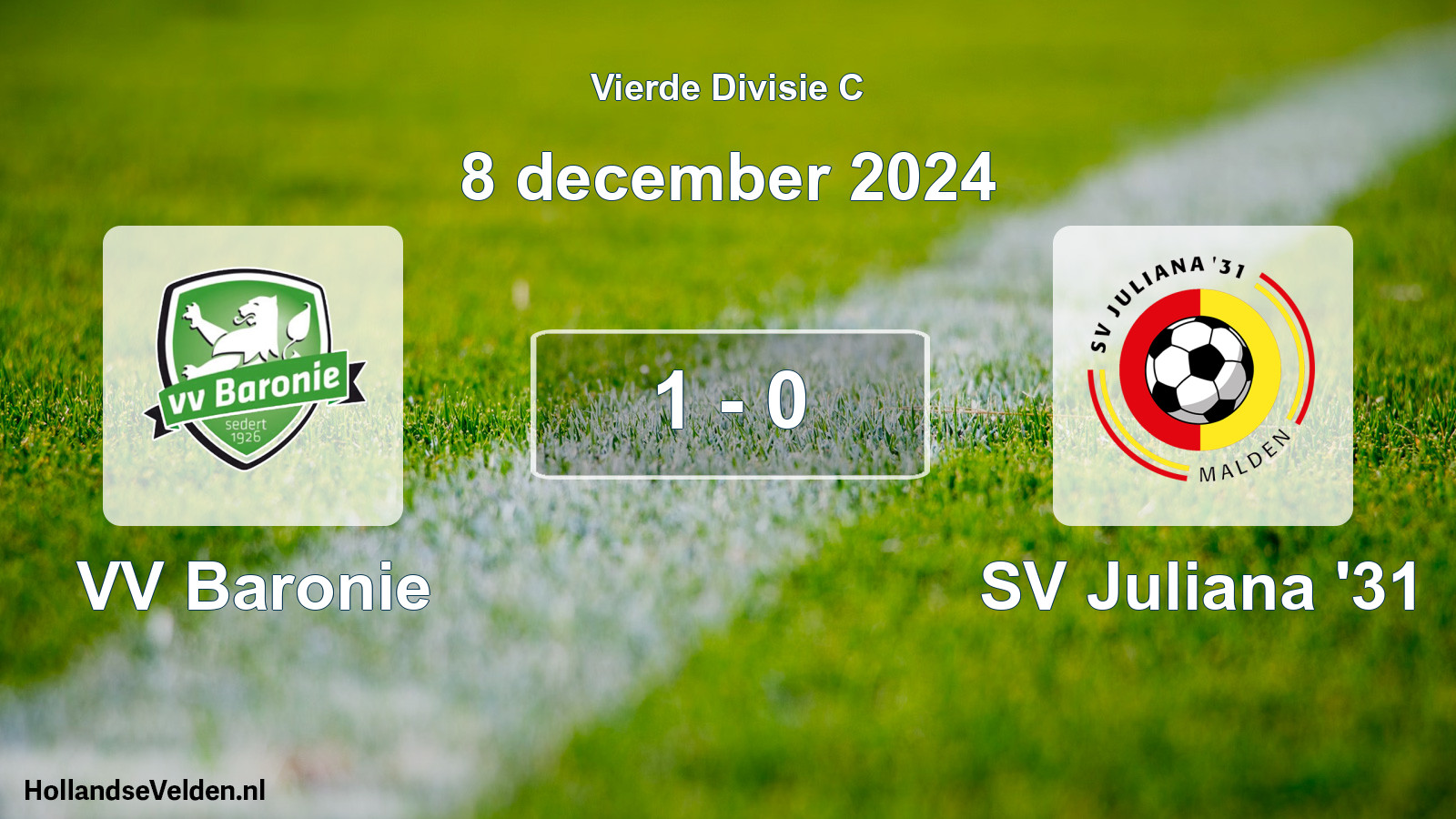 Total number of matches played: VV Baronie - SV Juliana '31 1 - 0 (8 December 2024)