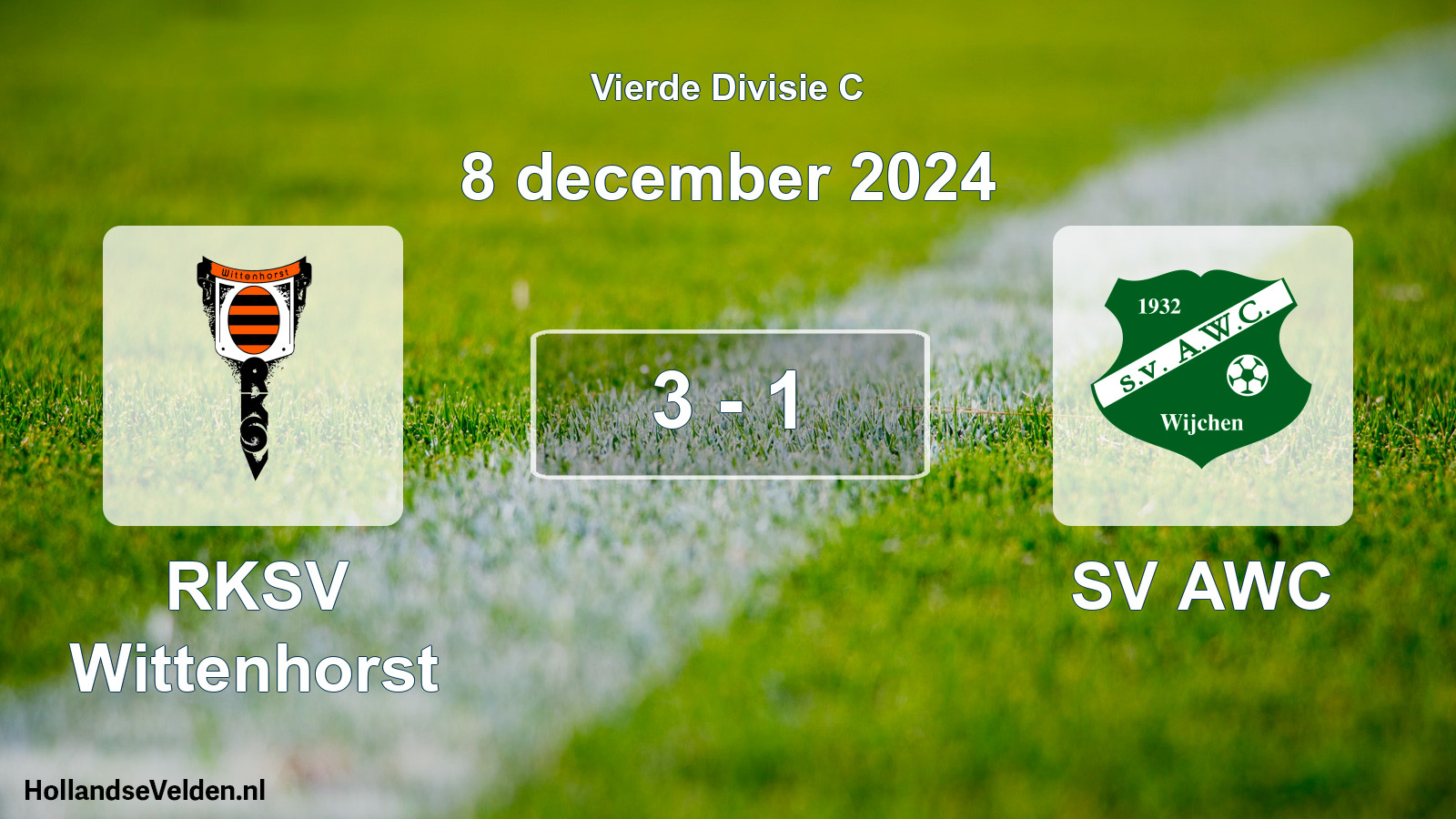 Total number of matches played: RKSV Wittenhorst - SV AWC 3 - 1 (8 December 2024)