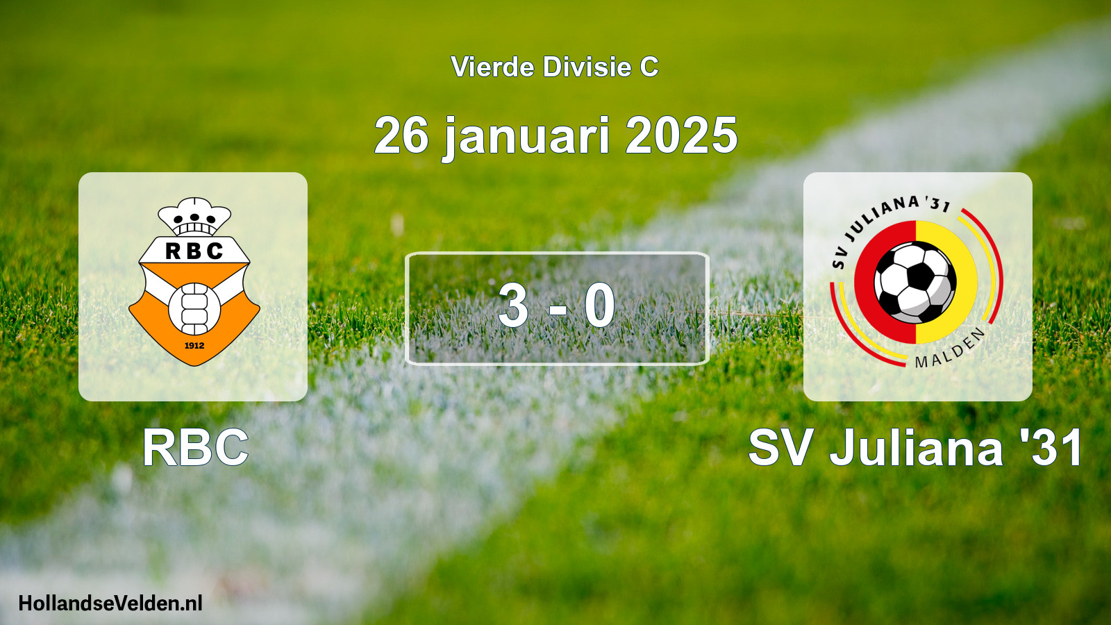 Total number of matches played: RBC - SV Juliana '31 3 - 0 (26 January 2025)