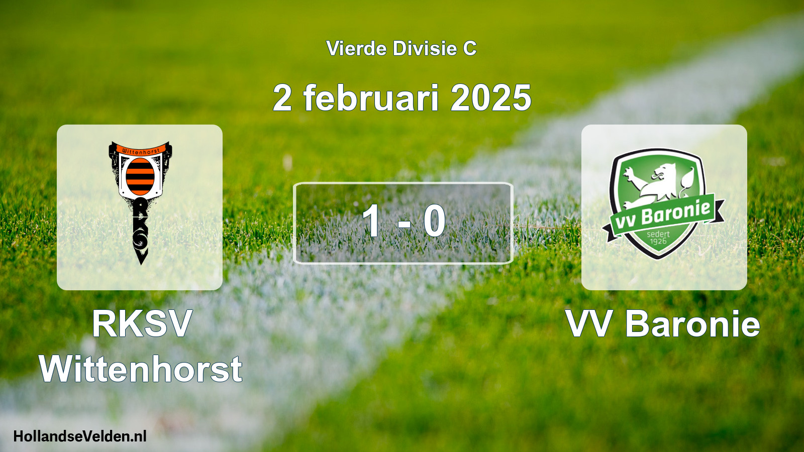 Total number of matches played: RKSV Wittenhorst - VV Baronie 1 - 0 (2 February 2025)