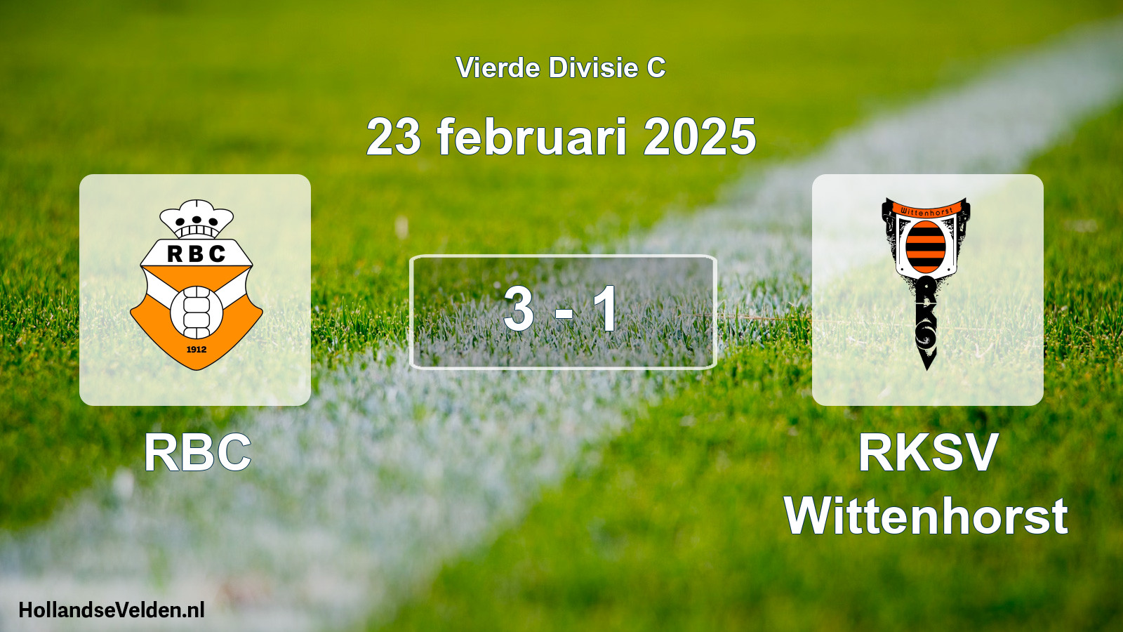 Total number of matches played: RBC - RKSV Wittenhorst 3 - 1 (23 February 2025)