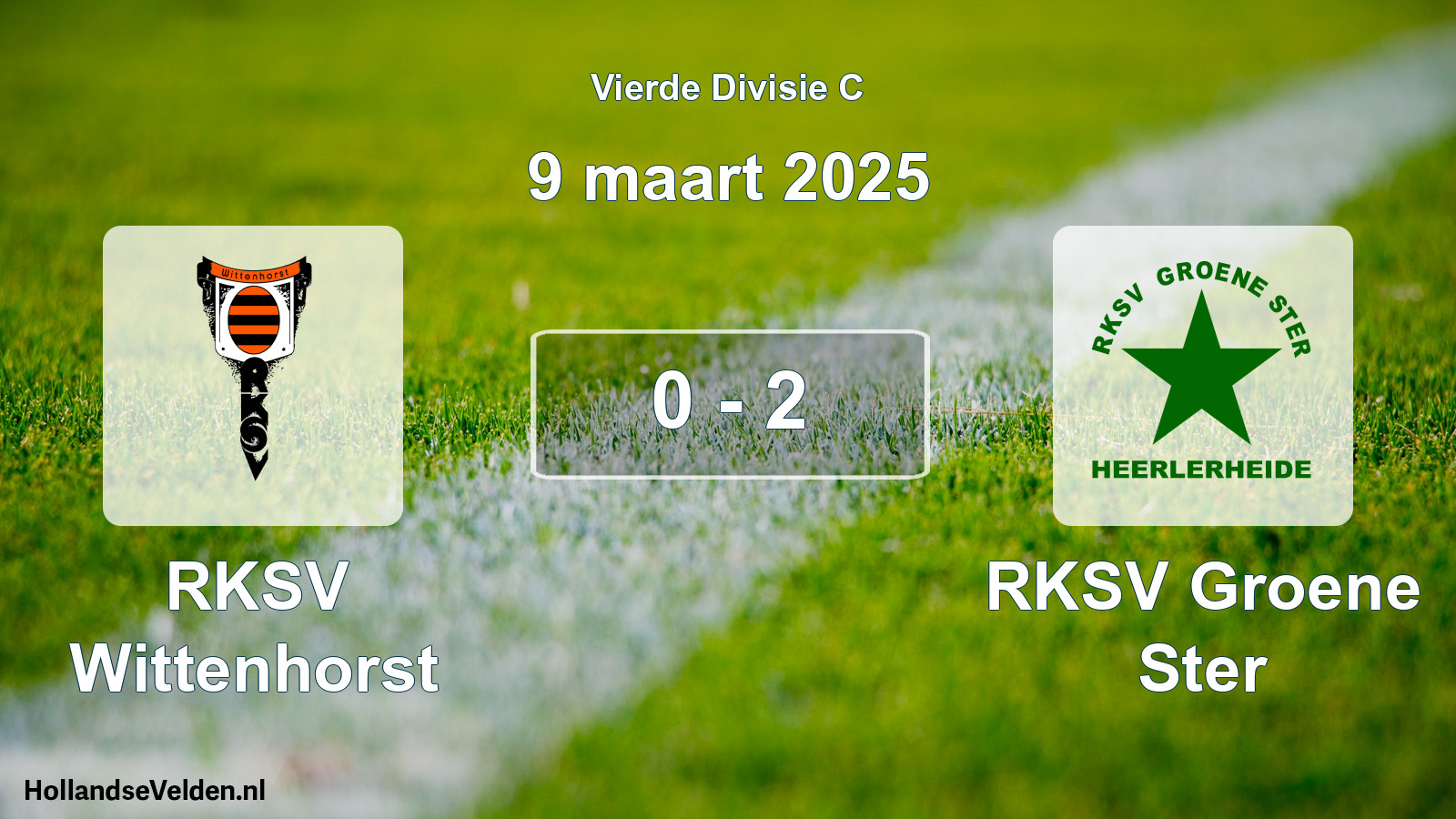 Total number of matches played: RKSV Wittenhorst - RKSV Groene Ster 0 - 2 (9 March 2025)