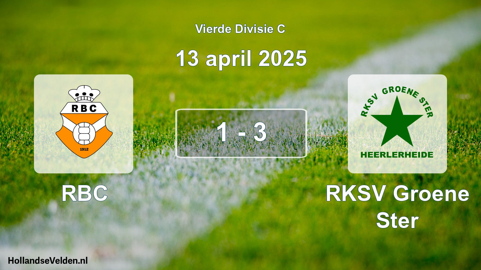 Total number of matches played: RBC - RKSV Groene Ster 1 - 3 (13 April 2025)