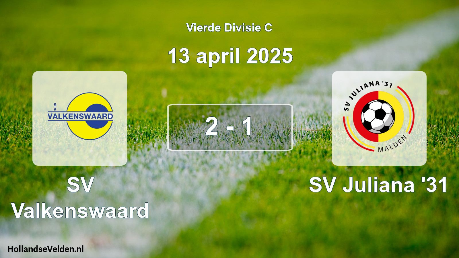 Total number of matches played: SV Valkenswaard - SV Juliana '31 2 - 1 (13 April 2025)