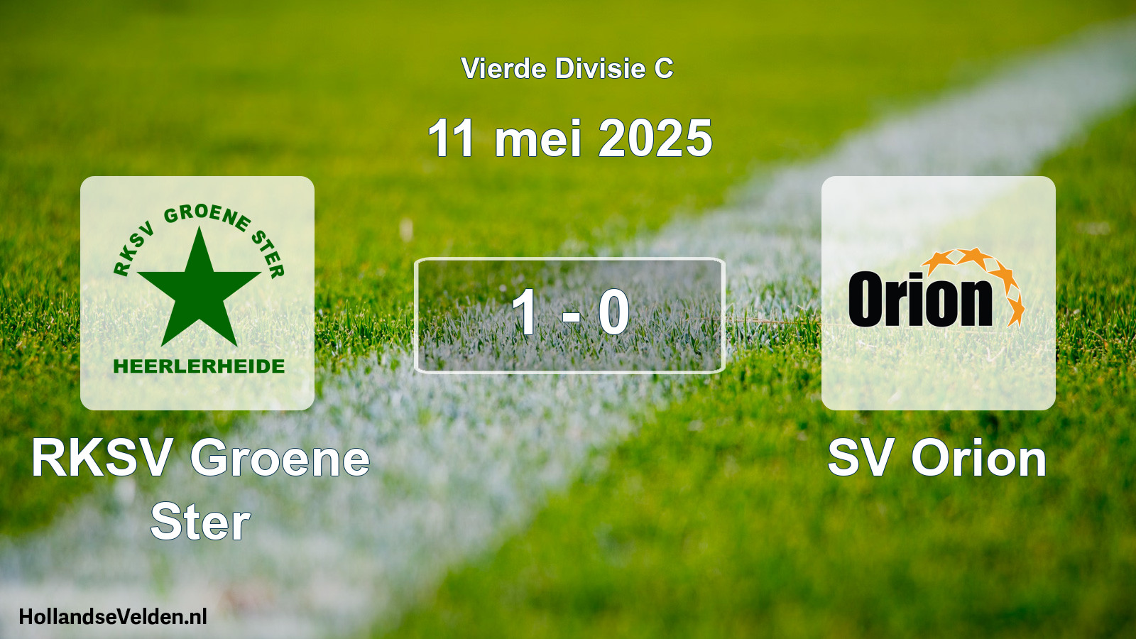 Total number of matches played: RKSV Groene Ster - SV Orion 1 - 0 (11 May 2025)