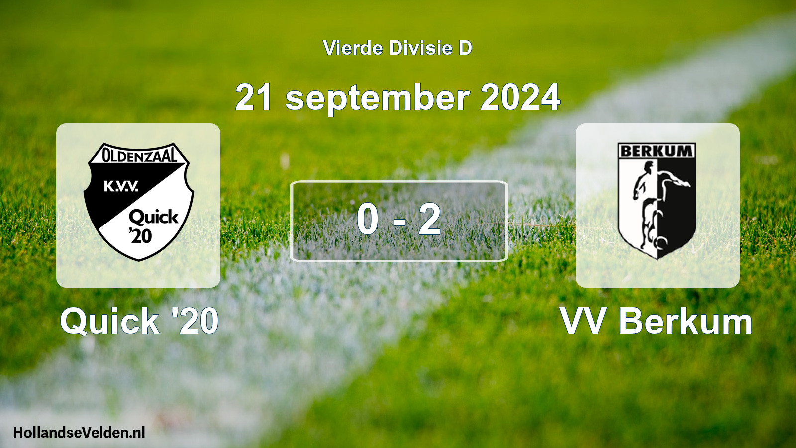 Total number of matches played: Quick '20 - VV Berkum 0 - 2 (21 September 2024)