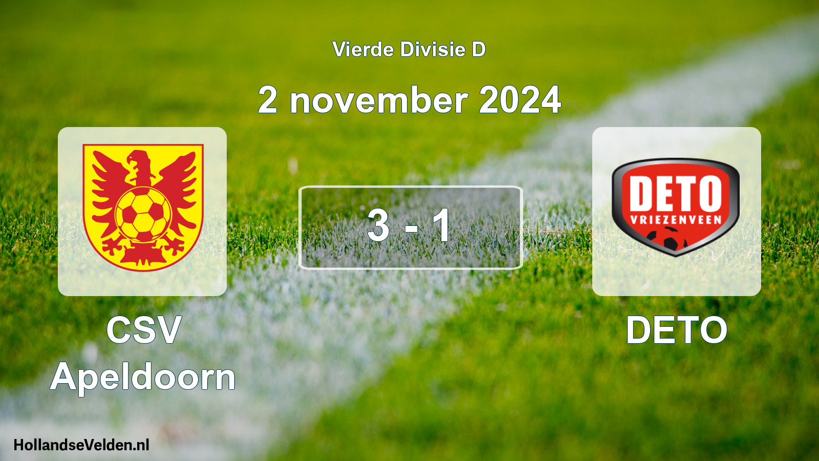 Total number of matches played: CSV Apeldoorn - DETO 3 - 1 (2 November 2024)
