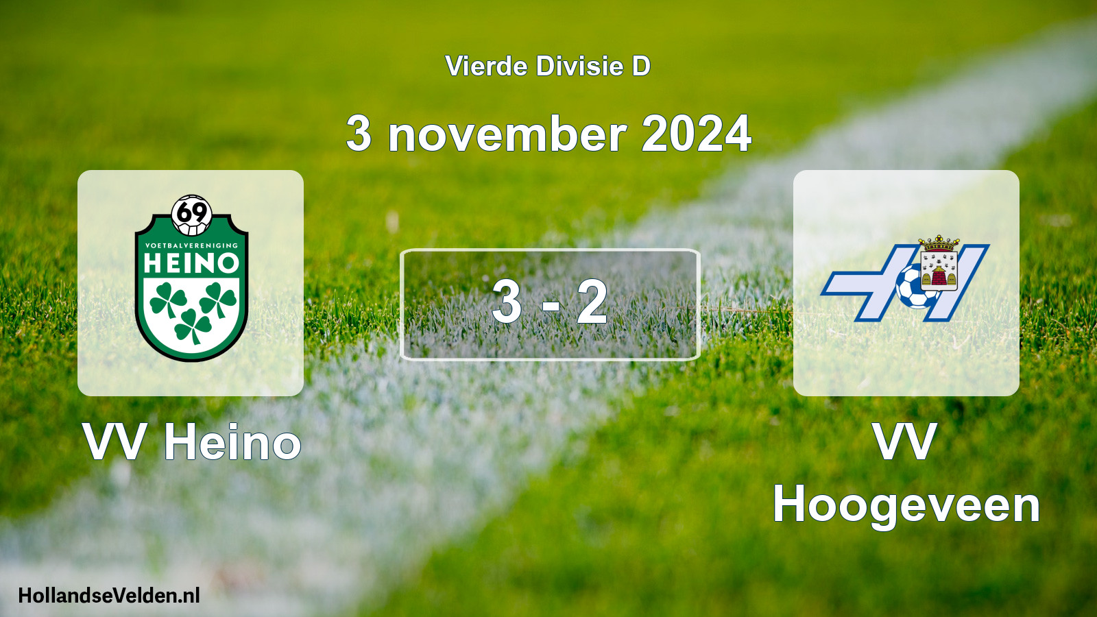 Total number of matches played: VV Heino - VV Hoogeveen 3 - 2 (3 November 2024)