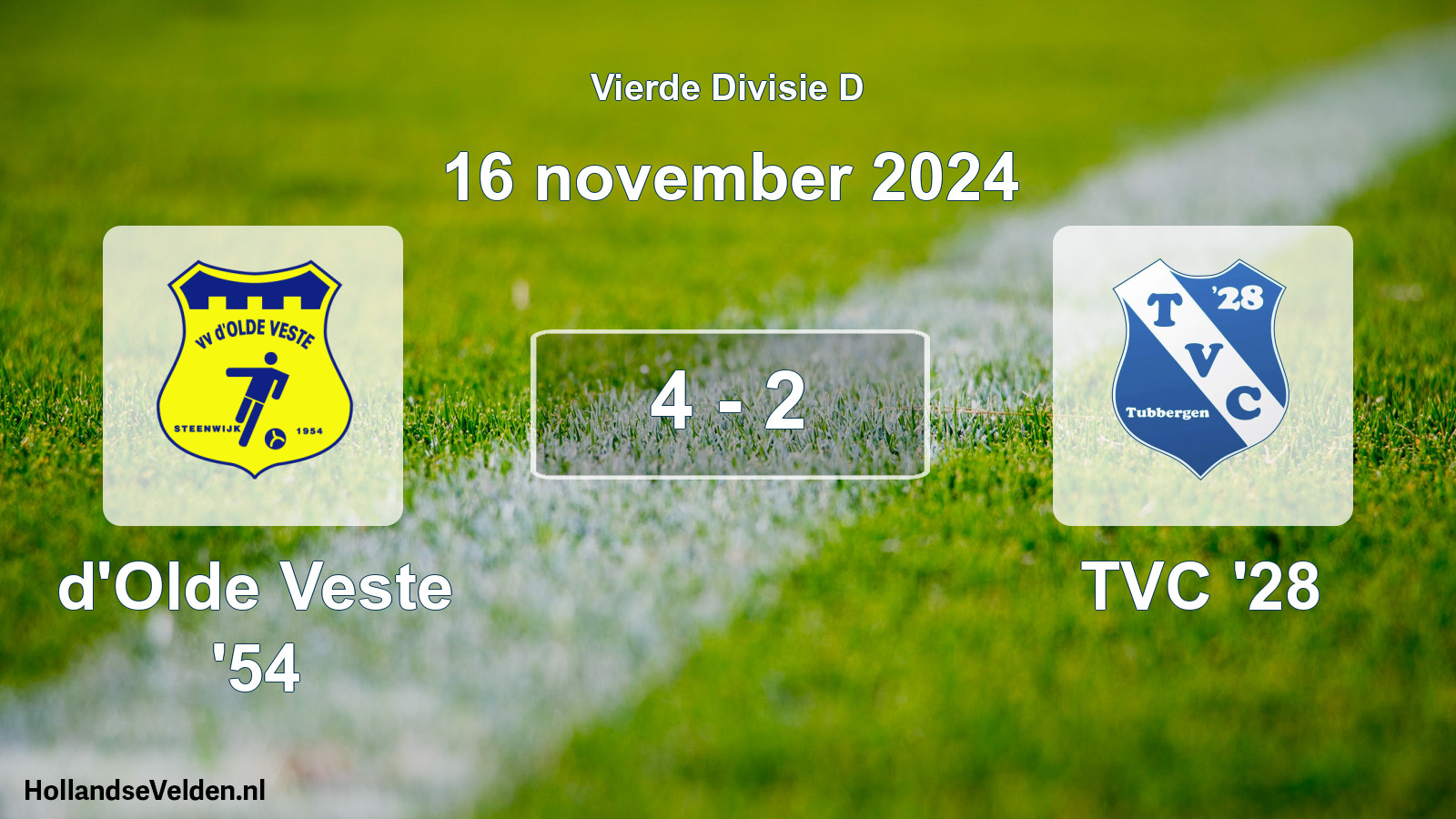 Total number of matches played: d'Olde Veste '54 - TVC '28 4 - 2 (16 November 2024)
