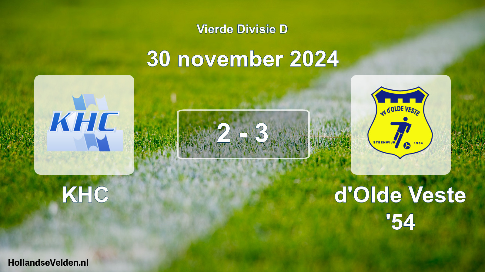 Total number of matches played: KHC - d'Olde Veste '54 2 - 3 (30 November 2024)