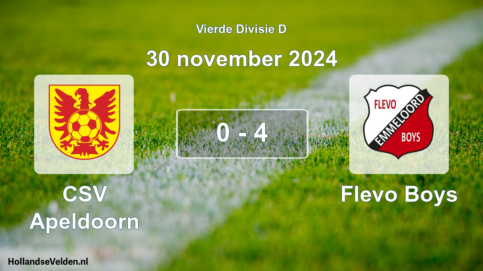 Total number of matches played: CSV Apeldoorn - Flevo Boys 0 - 4 (30 November 2024)