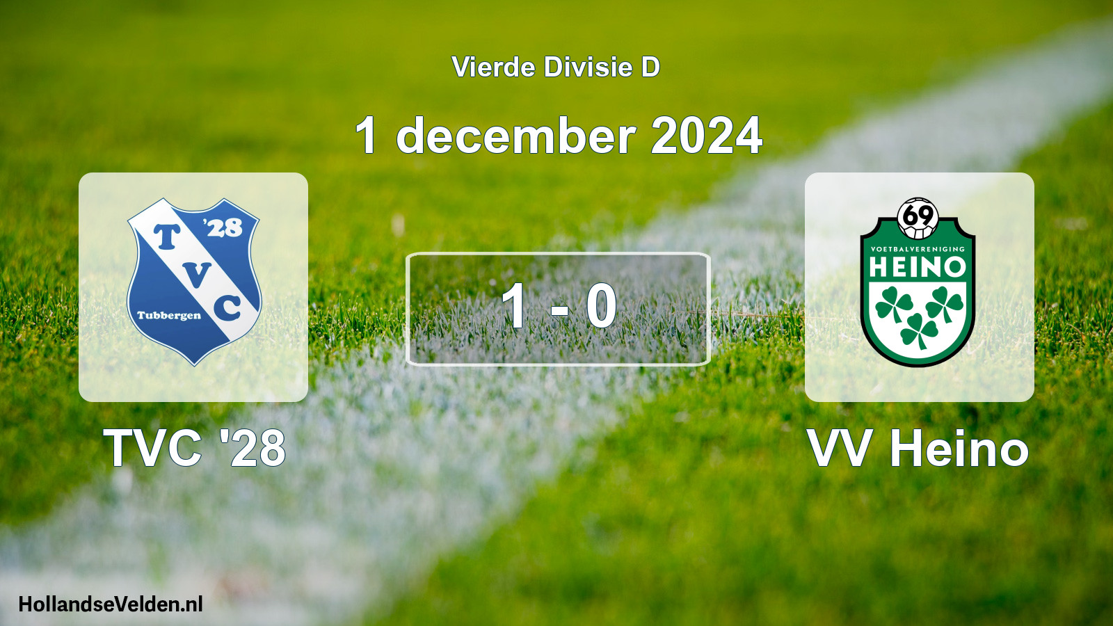 Total number of matches played: TVC '28 - VV Heino 1 - 0 (1 December 2024)