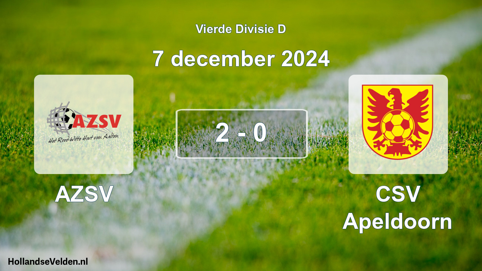Total number of matches played: AZSV - CSV Apeldoorn 2 - 0 (7 December 2024)