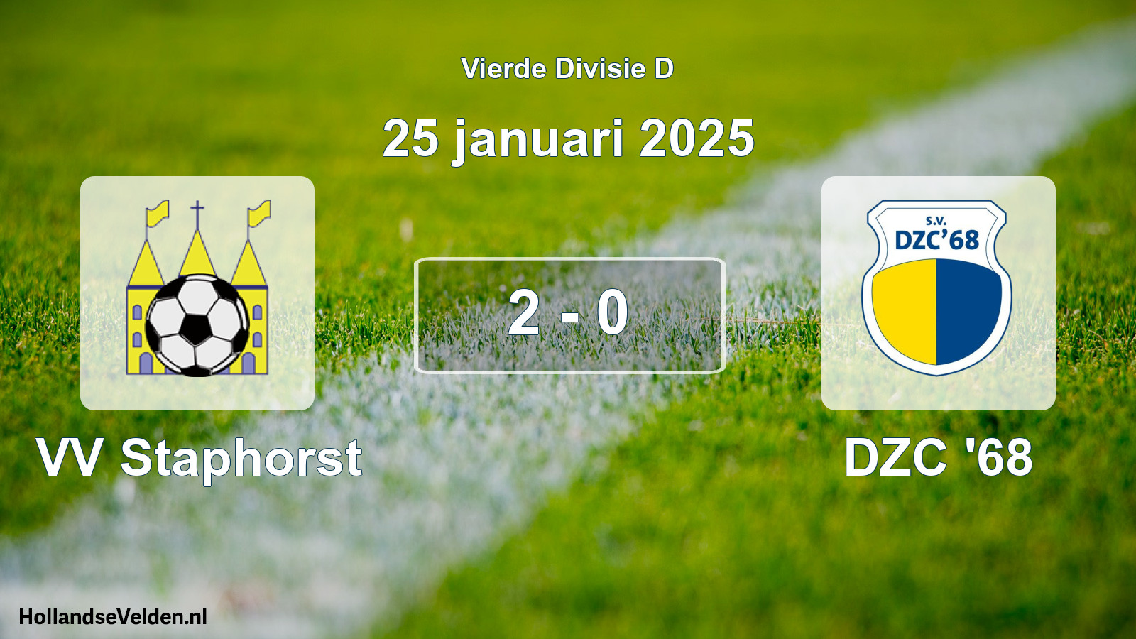 Total number of matches played: VV Staphorst - DZC '68 2 - 0 (25 January 2025)