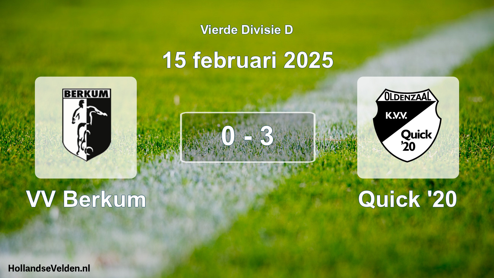 Total number of matches played: VV Berkum - Quick '20 0 - 3 (15 February 2025)
