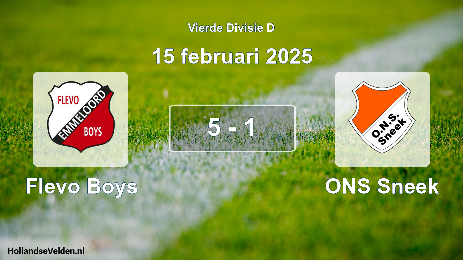 Total number of matches played: Flevo Boys - ONS Sneek 5 - 1 (15 February 2025)