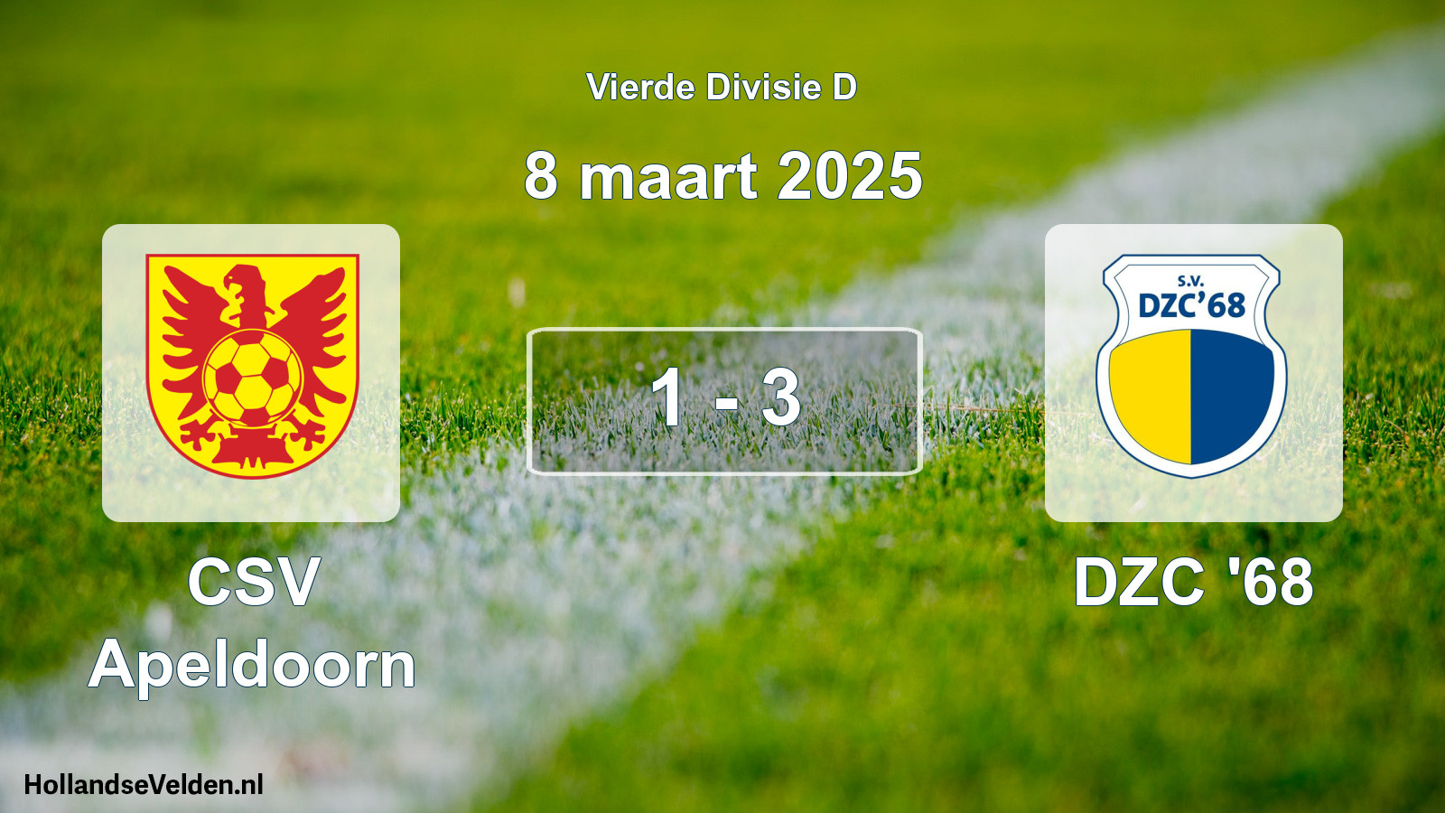 Total number of matches played: CSV Apeldoorn - DZC '68 1 - 3 (8 March 2025)