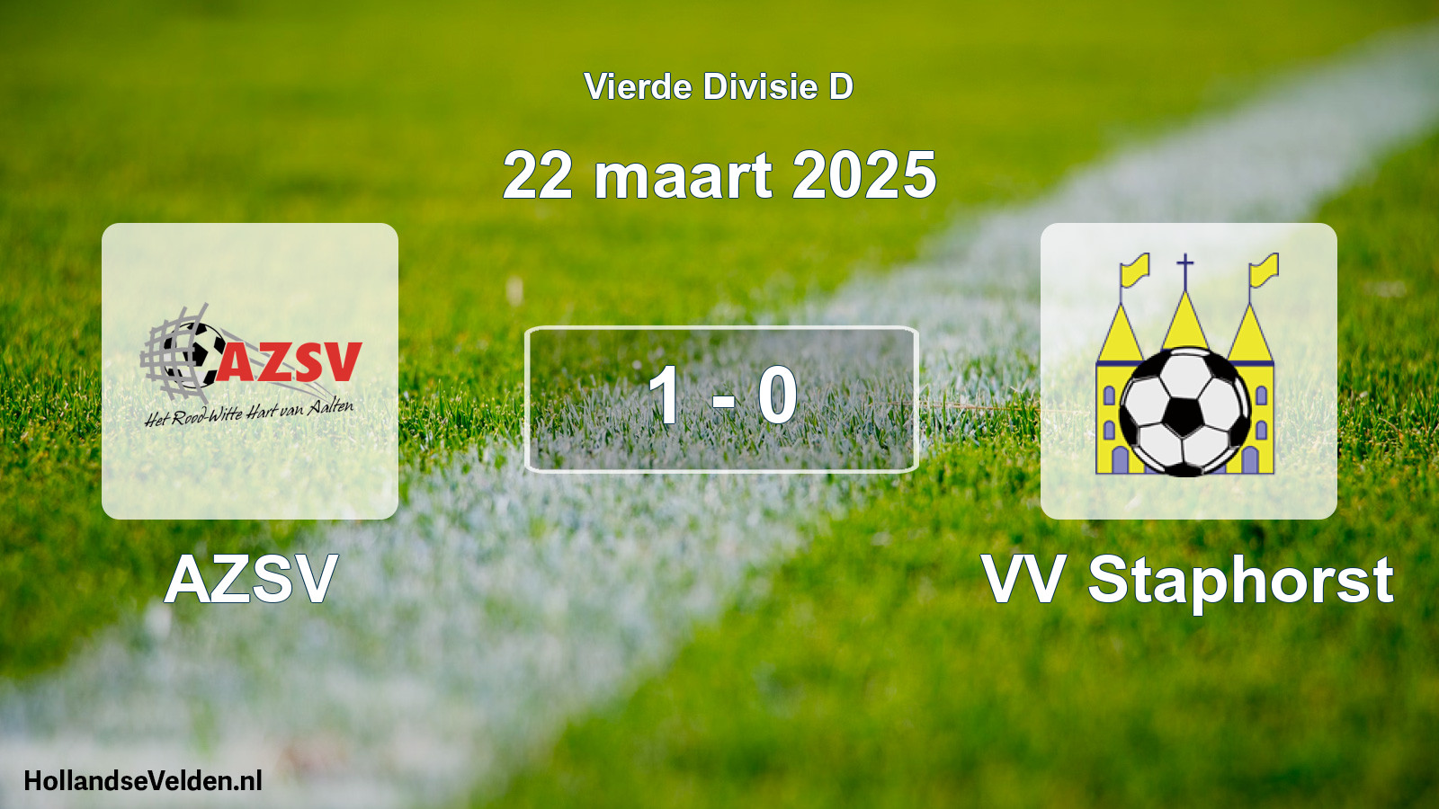 Total number of matches played: AZSV - VV Staphorst 1 - 0 (22 March 2025)