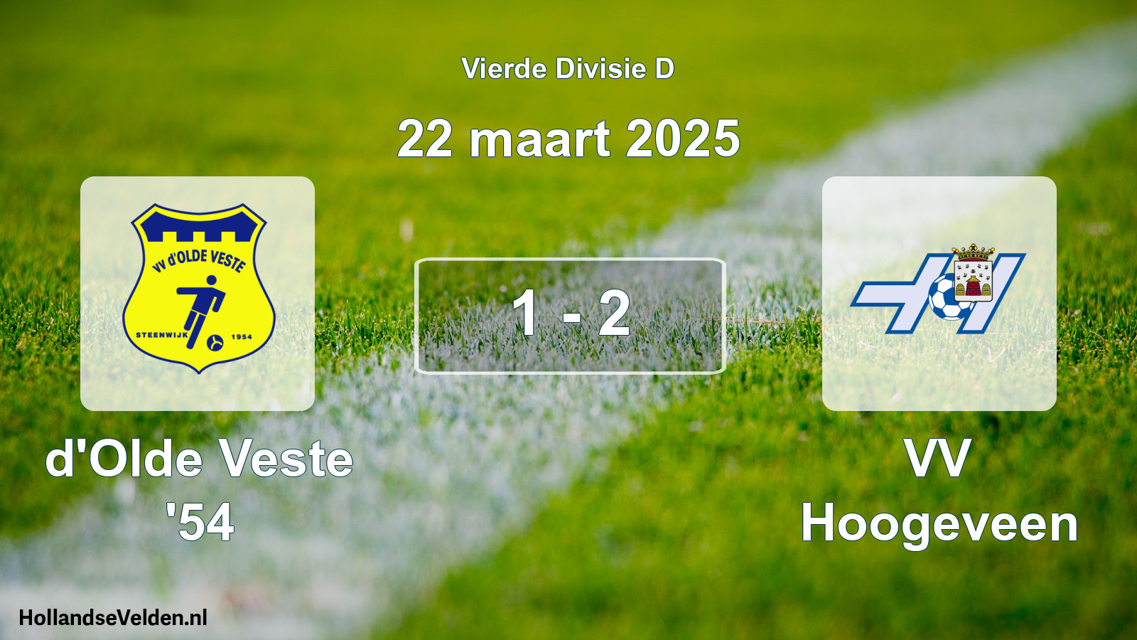 Total number of matches played: d'Olde Veste '54 - VV Hoogeveen 1 - 2 (22 March 2025)