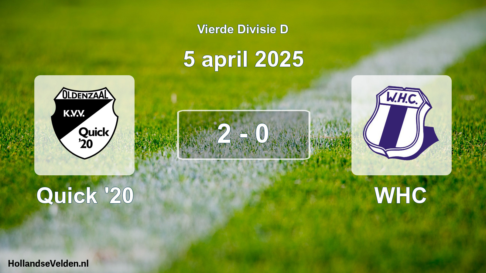 Total number of matches played: Quick '20 - WHC 2 - 0 (5 April 2025)