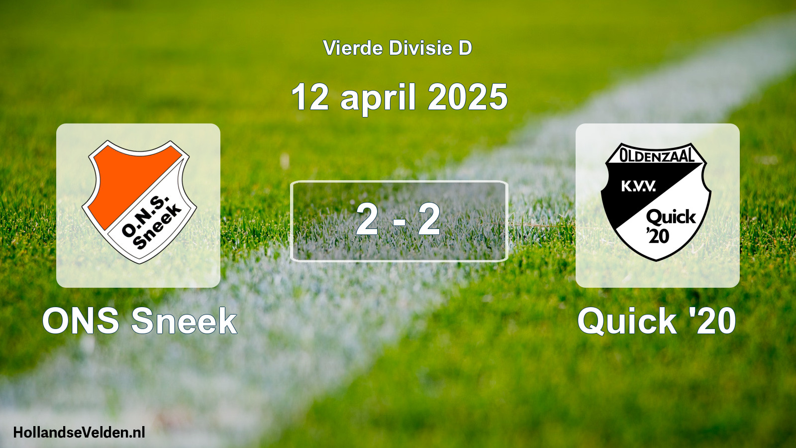 Total number of matches played: ONS Sneek - Quick '20 2 - 2 (12 April 2025)