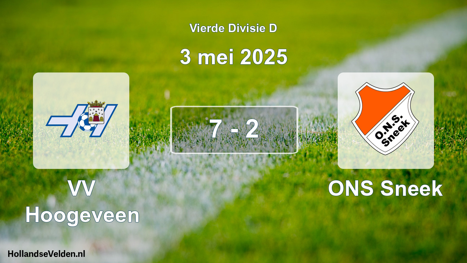 Total number of matches played: VV Hoogeveen - ONS Sneek 7 - 2 (3 May 2025)