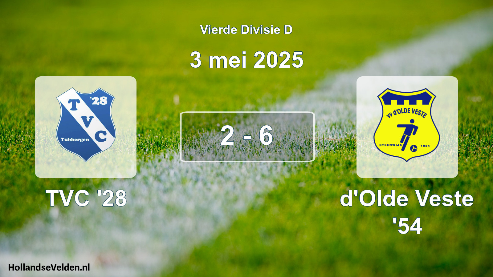 Total number of matches played: TVC '28 - d'Olde Veste '54 2 - 6 (3 May 2025)