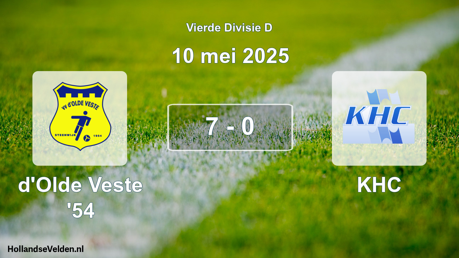 Total number of matches played: d'Olde Veste '54 - KHC 7 - 0 (10 May 2025)