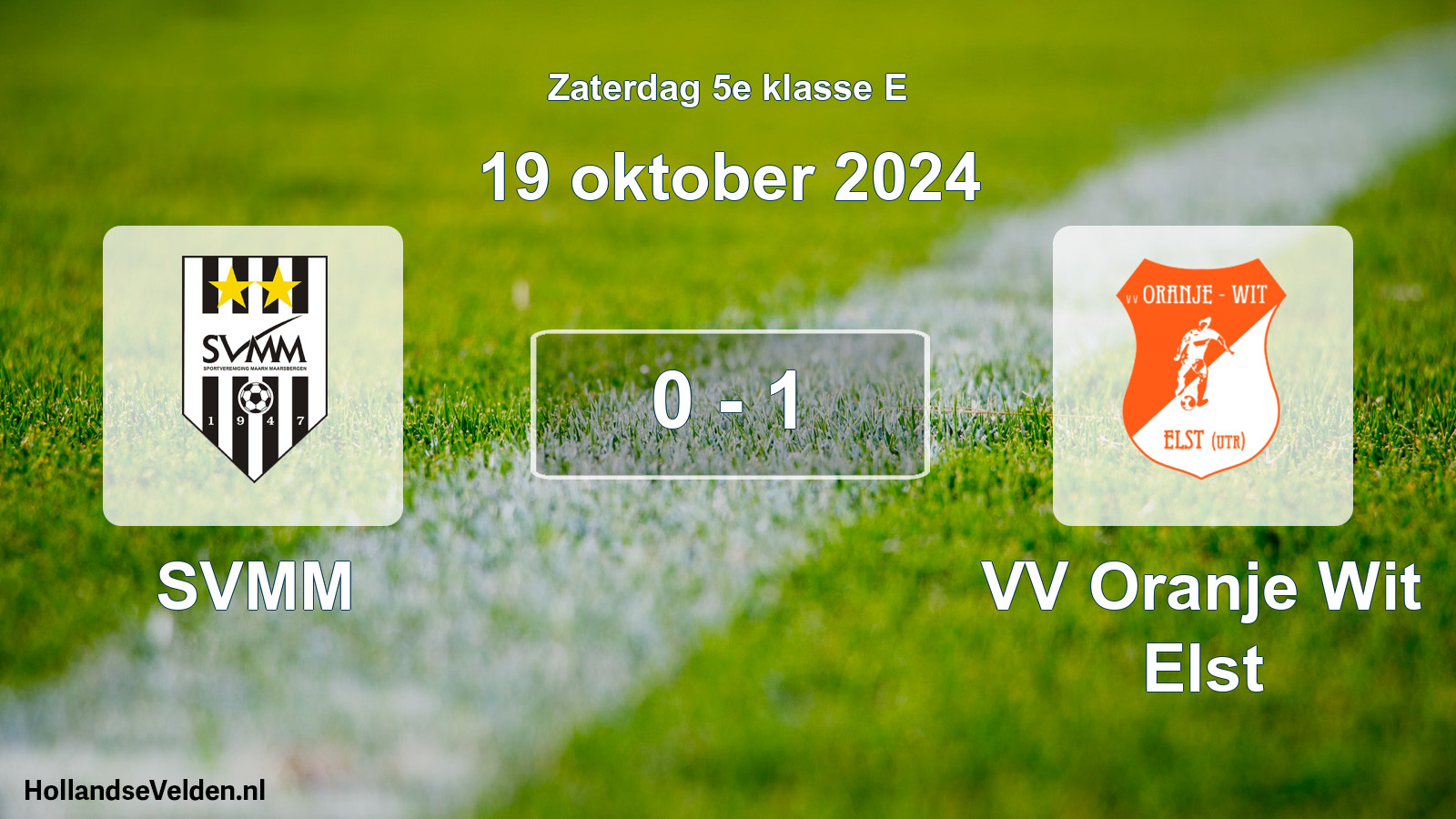Total number of matches played: SVMM - VV Oranje Wit Elst 0 - 1 (19 October 2024)