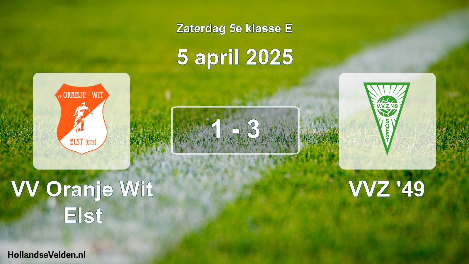 Total number of matches played: VV Oranje Wit Elst - VVZ '49 1 - 3 (5 April 2025)