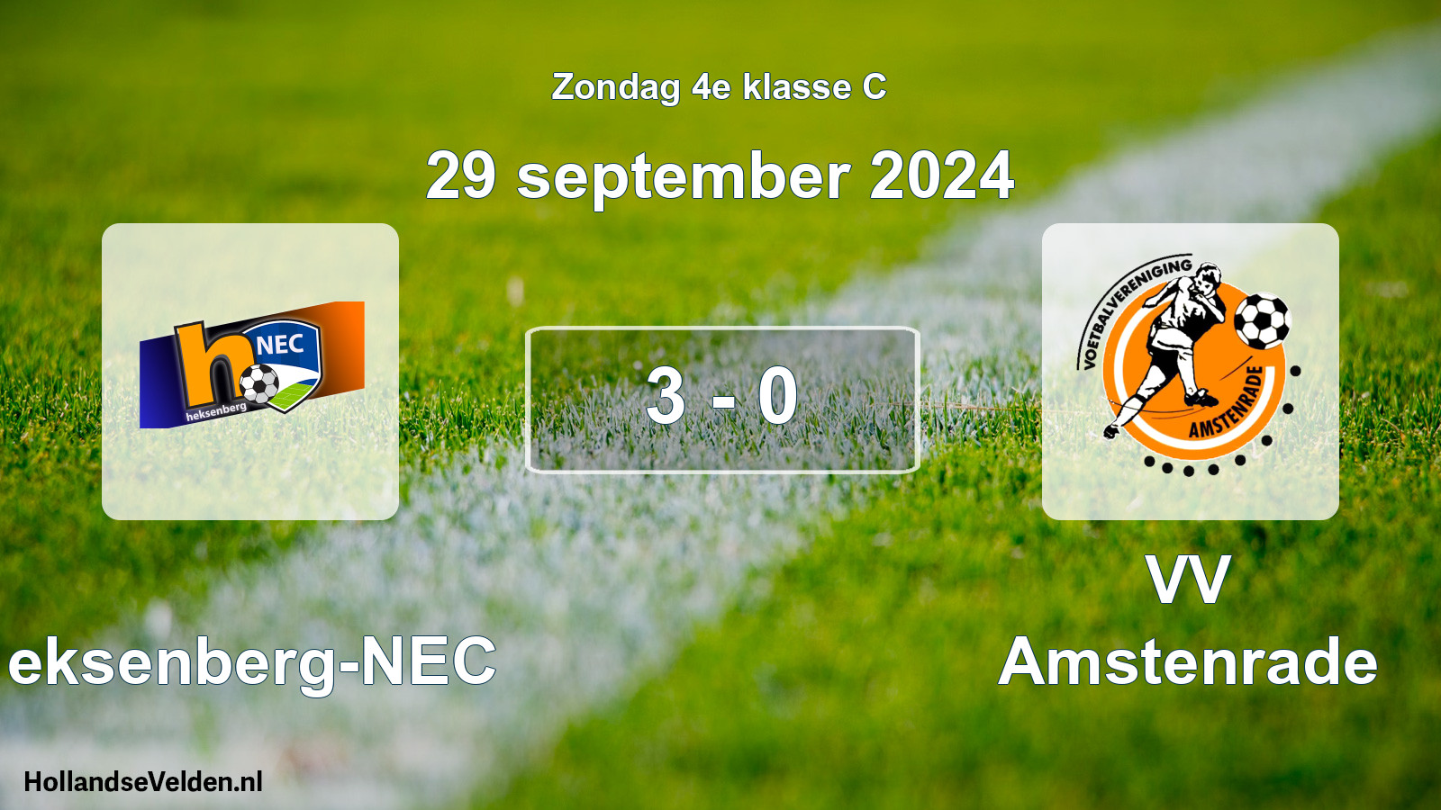 Total number of matches played: Heksenberg-NEC - VV Amstenrade 3 - 0 (29 September 2024)
