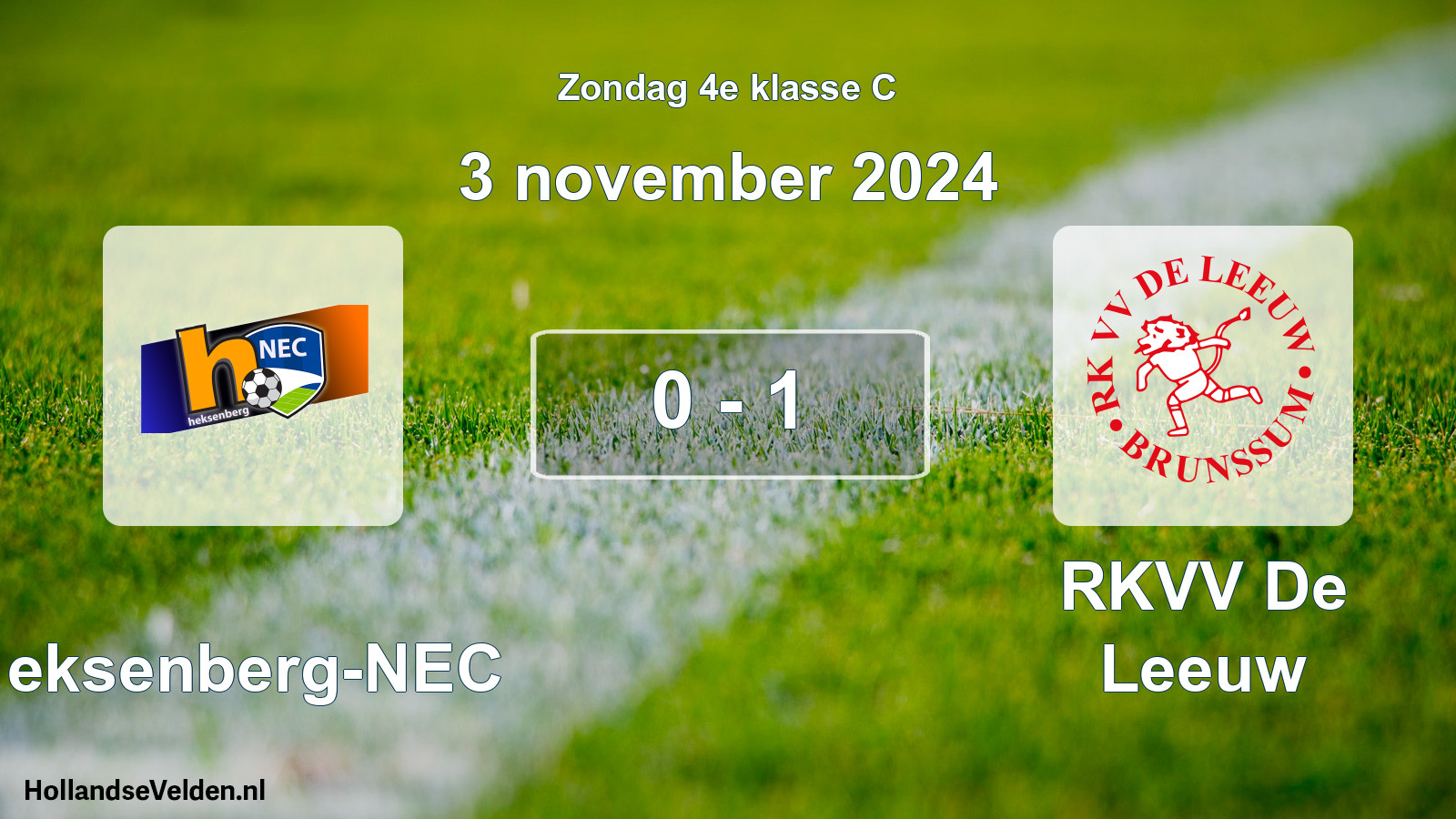 Total number of matches played: Heksenberg-NEC - RKVV De Leeuw 0 - 1 (3 November 2024)