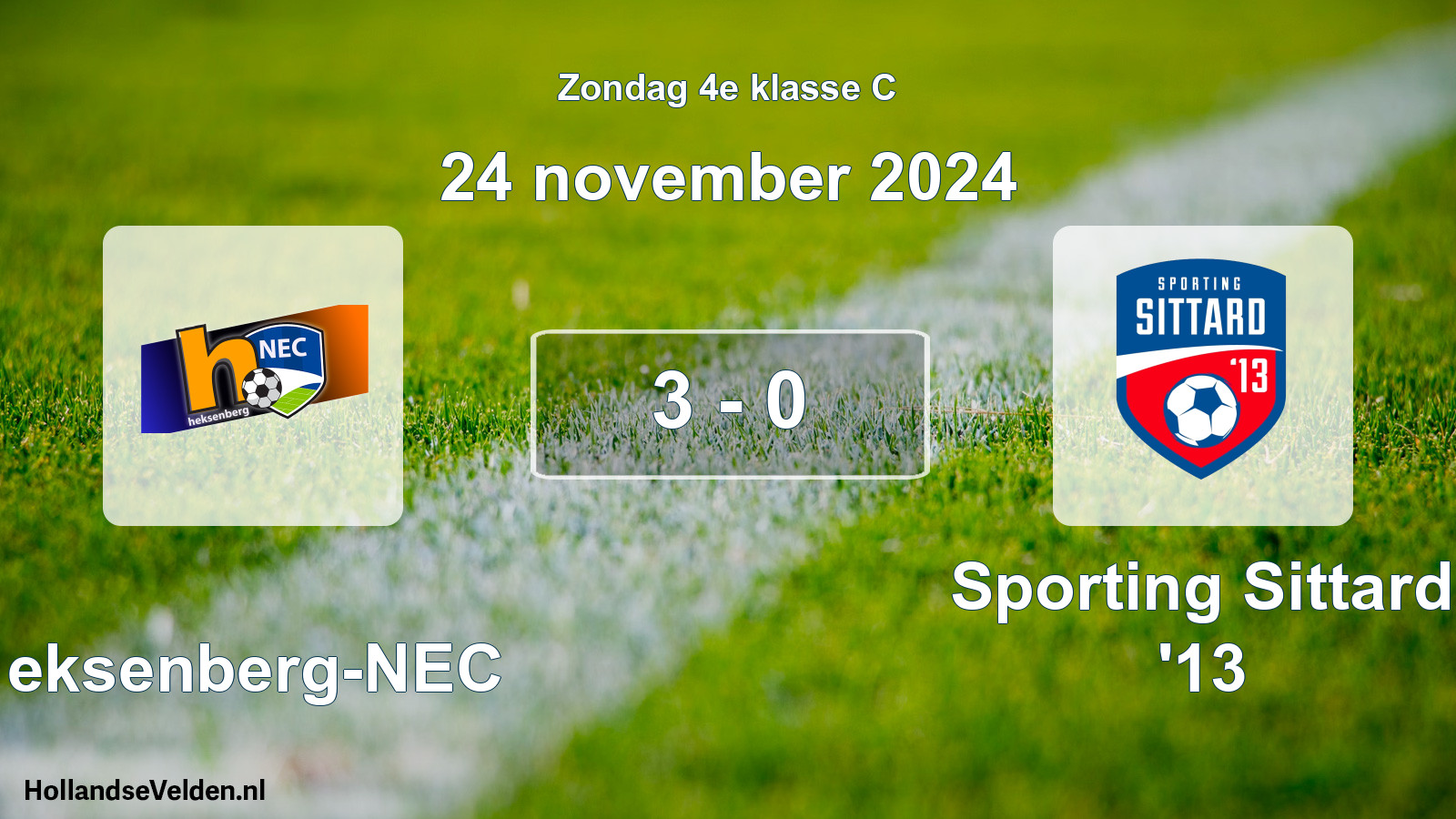Total number of matches played: Heksenberg-NEC - Sporting Sittard '13 3 - 0 (24 November 2024)