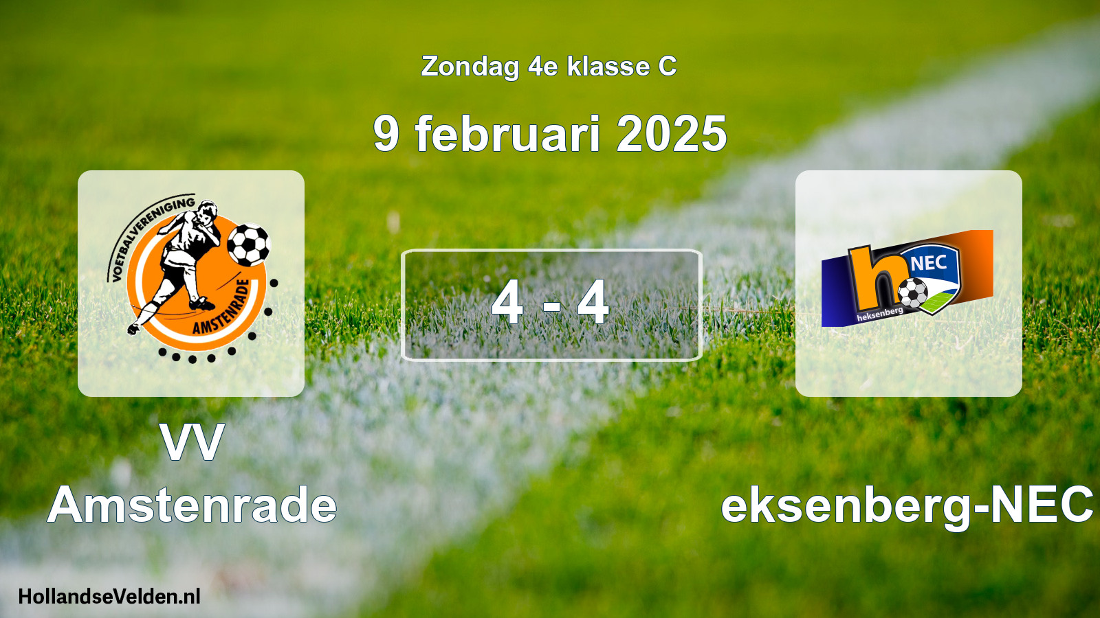 Total number of matches played: VV Amstenrade - Heksenberg-NEC 4 - 4 (9 February 2025)