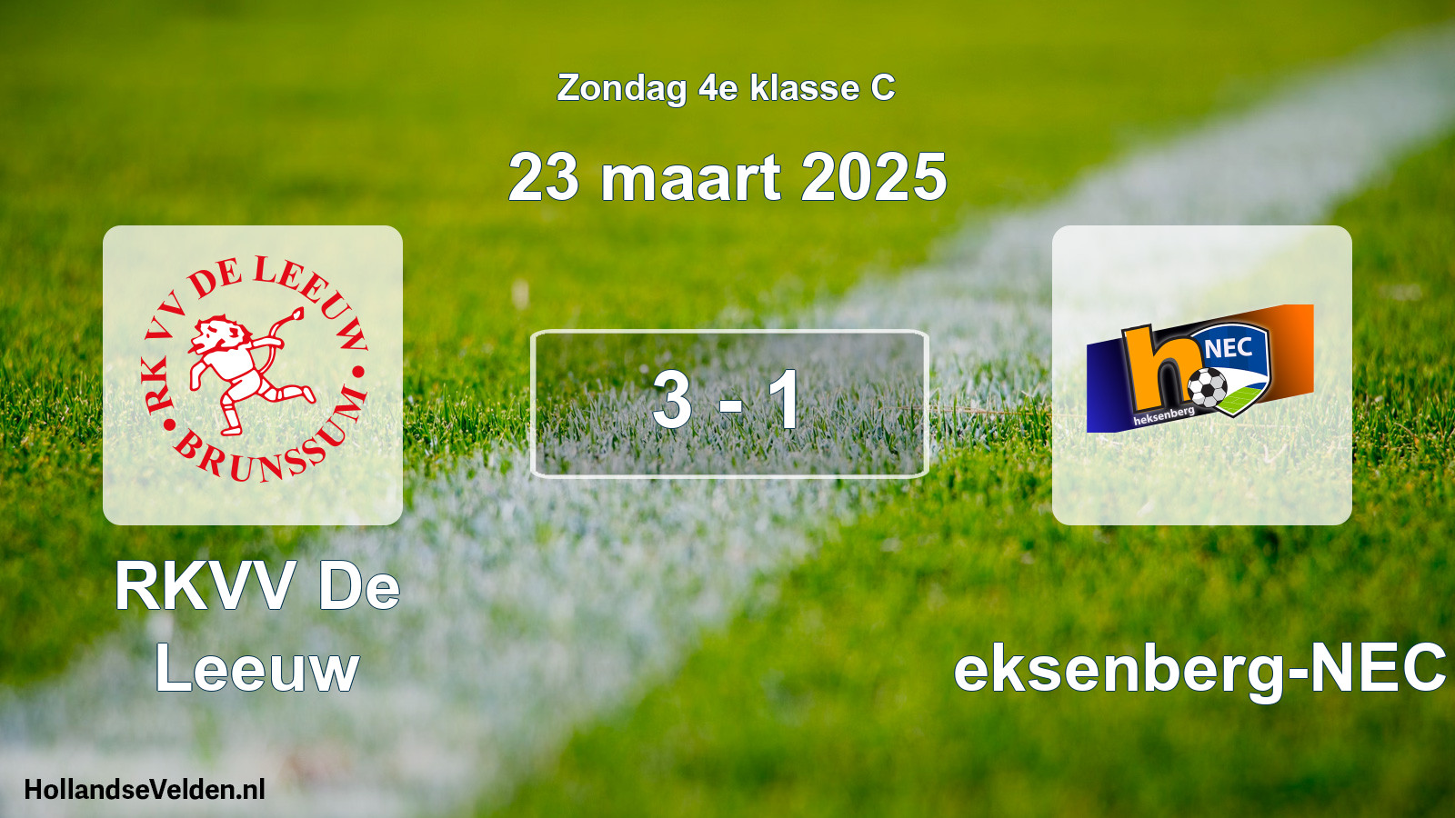 Total number of matches played: RKVV De Leeuw - Heksenberg-NEC 3 - 1 (23 March 2025)